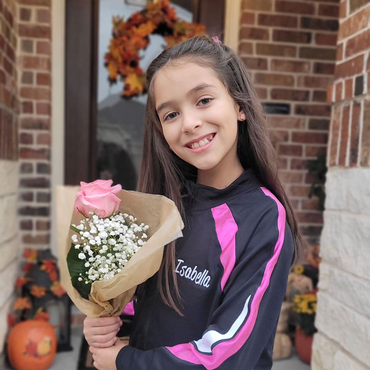 isabella with flowers